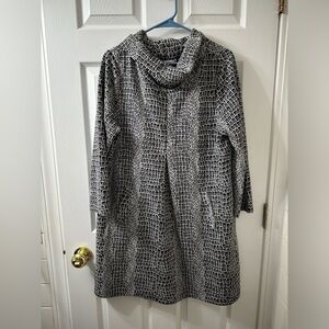 EUC Tyler Boe Snakeprint Cowl Neck Long Sleeve Dress Size Large